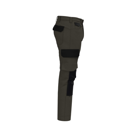 Pantalon de travail bicolore homme Kaki foncé / Noir WK. Designed To Work – vue 3