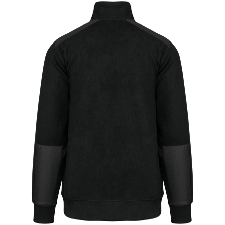 Polaire col zippé écoresponsable Noir – WK. Designed To Work – vue 2