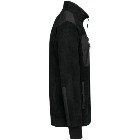 Polaire col zippé écoresponsable Noir – WK. Designed To Work – vue 3