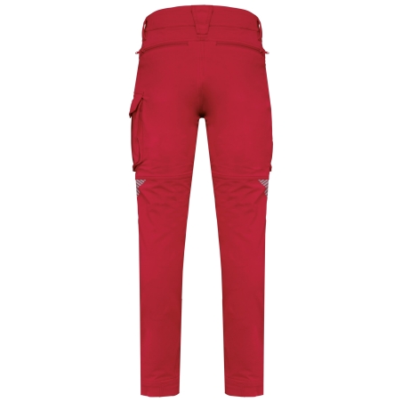 Pantalon stretch recyclé multipoches Rouge – WK. Designed To Work – vue 2
