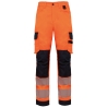 Pantalon de sécurité haute visibilité multipoches Orange/Marine WK. Designed To Work