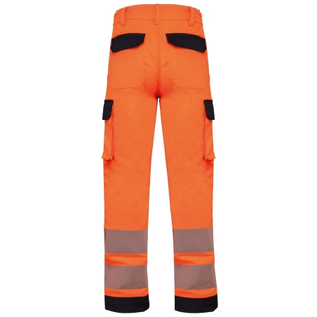 Pantalon de sécurité haute visibilité multipoches Orange/Marine WK. Designed To Work – vue 2