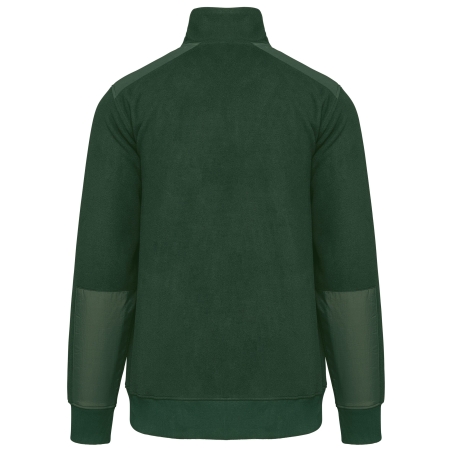 Polaire col zippé écoresponsable Vert Forest Green WK. Designed To Work – vue 2