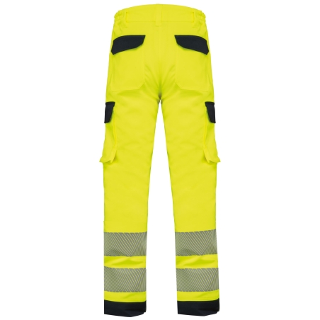 Pantalon de sécurité haute visibilité multipoches WK. Designed To Work – Jaune – vue 2