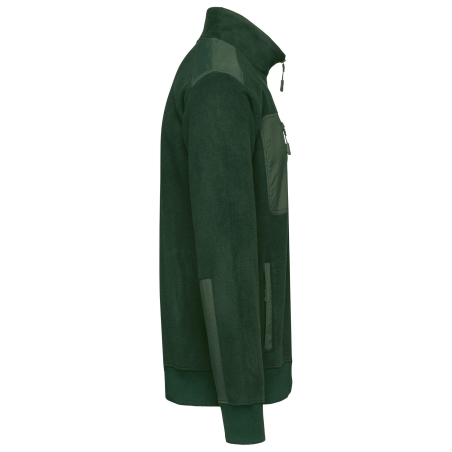 Polaire col zippé écoresponsable Vert Forest Green WK. Designed To Work – vue 3