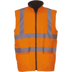Bodywarmer réversible haute visibilité Orange Yoko