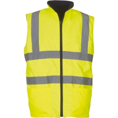 Bodywarmer réversible haute visibilité jaune Yoko – 280 g/m²