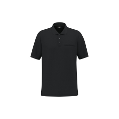 Polo Noir Unisexe Écoresponsable Poche Poitrine WK. Designed To Work