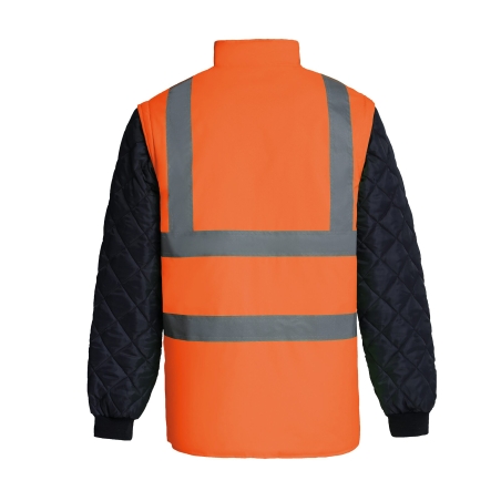 Veste matelassée haute visibilité manches détachables Yoko Orange – vue 2