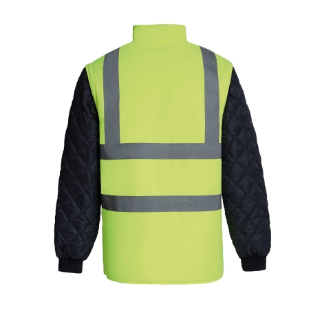 Veste matelassée haute visibilité manches détachables Yoko – Jaune – vue 2