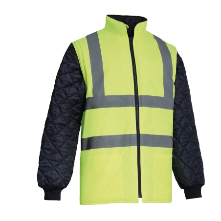 Veste matelassée haute visibilité manches détachables Yoko – Jaune – vue 3