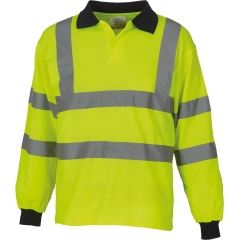 Polo manches longues haute visibilité Jaune – Yoko