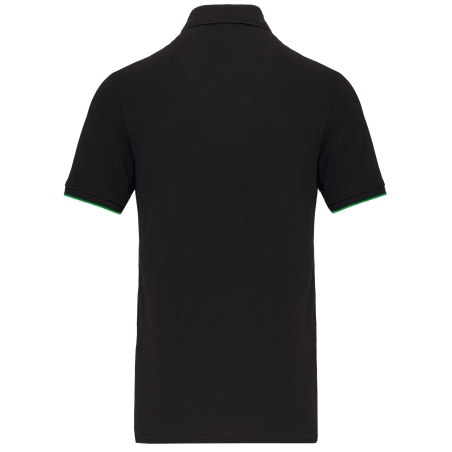 Polo Day To Day contrasté manches courtes Noir / Vert Kelly WK. Designed To Work – vue 2