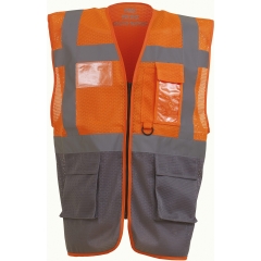 Gilet haute visibilité orange Management – Yoko (110 g/m²)