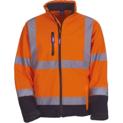 Veste softshell haute visibilité Orange fluo / Marine Yoko – Classe 3