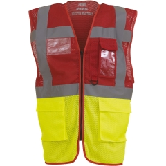 Gilet haute visibilité Management Rouge / Jaune Fluo Yoko