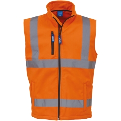 Bodywarmer Softshell Haute Visibilité Orange – Yoko
