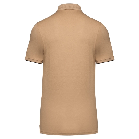 Polo Day To Day contrasté manches courtes homme Camel / Noir – WK. Designed To Work – vue 2