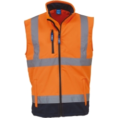 Bodywarmer softshell haute visibilité Orange
