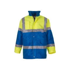 Veste haute visibilité contrastante jaune/bleu Yoko – Imperméable