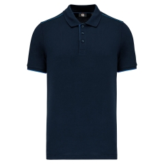 Polo Day To Day contrasté manches courtes Bleu WK. Designed To Work