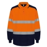 Polo haute visibilité bicolore manches longues Yoko – Orange