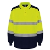 Polo haute visibilité bicolore manches longues Jaune/Marine Yoko