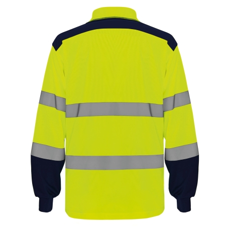 Polo haute visibilité bicolore manches longues Jaune/Marine Yoko – vue 2