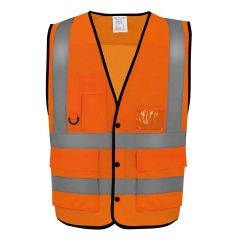 Gilet boutonné haute visibilité Orange Eco Superior Yoko