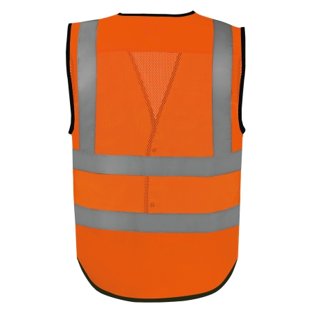 Gilet boutonné haute visibilité Orange Eco Superior Yoko – vue 2
