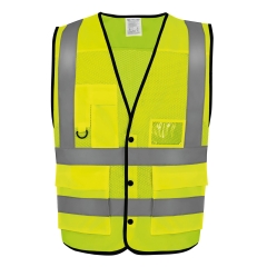 Gilet boutonné haute visibilité Eco Superior Jaune – Yoko
