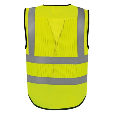 Gilet boutonné haute visibilité Eco Superior Jaune – Yoko – vue 2