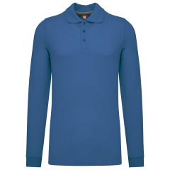 Polo manches longues homme Bleu WK. Designed To Work – 200 g/m²