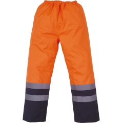Surpantalon haute visibilité imperméable Orange fluo / Marine – Yoko
