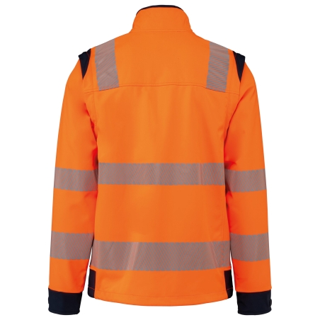 Veste Softshell Haute Visibilité Orange Manches Amovibles WK. Designed To Work – vue 2
