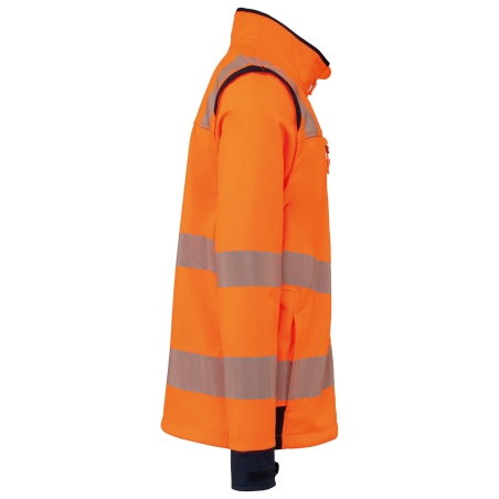 Veste Softshell Haute Visibilité Orange Manches Amovibles WK. Designed To Work – vue 3