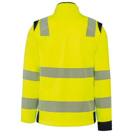 Veste Softshell Sécurité Recyclée Manches Détachables Jaune WK. Designed To Work – vue 2