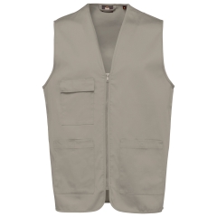 Gilet Multipoches Polycoton Beige Unisexe WK. Designed To Work