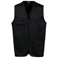 Gilet Multipoches Polycoton Noir Unisexe WK. Designed To Work