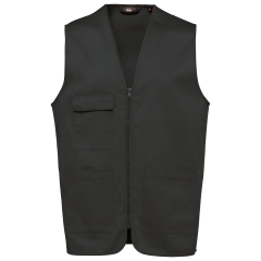 Gilet Multipoches Polycoton Gris foncé Unisexe WK. Designed To Work