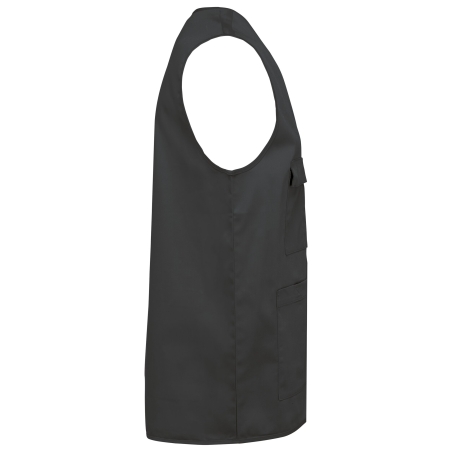 Gilet Multipoches Polycoton Gris foncé Unisexe WK. Designed To Work – vue 3