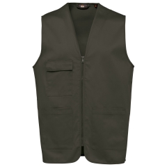 Gilet multipoches polycoton vert kaki unisexe WK. Designed To Work