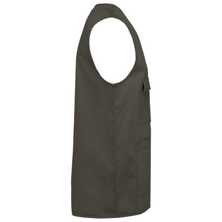 Gilet multipoches polycoton vert kaki unisexe WK. Designed To Work – vue 3