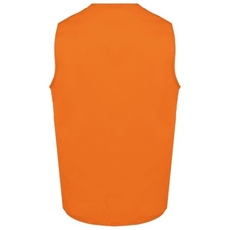Gilet Multipoches Polycoton Unisexe Orange – WK. Designed To Work – vue 2