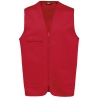 Gilet Multipoches Polycoton Rouge Unisexe WK. Designed To Work