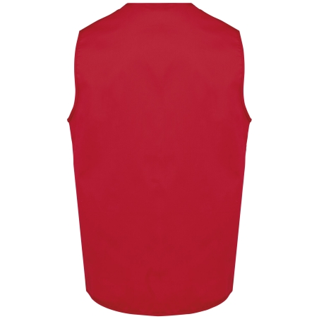 Gilet Multipoches Polycoton Rouge Unisexe WK. Designed To Work – vue 2