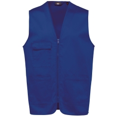 Gilet Multipoches Polycoton Bleu Royal Unisexe WK. Designed To Work
