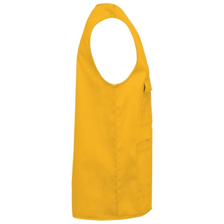 Gilet Multipoches Polycoton Jaune Unisexe WK. Designed To Work – vue 3