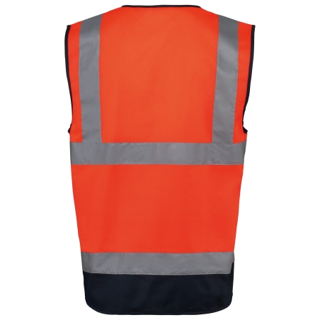 Gilet haute visibilité recyclé zip unisexe Orange – WK. Designed To Work – vue 2