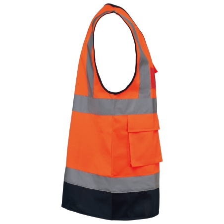 Gilet haute visibilité recyclé zip unisexe Orange – WK. Designed To Work – vue 3